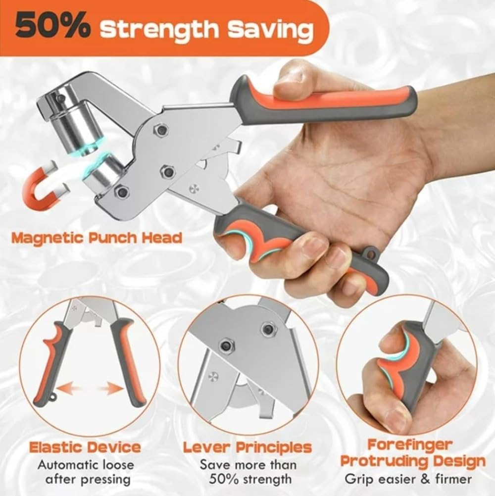 Amazon | Fiegcit ハトメパンチ 10mm 穴あけ工具 ハトメ 穴あけパンチ